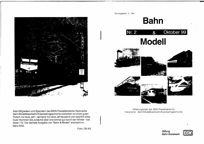 Titelseite von Bahn&Modell Heft 2, September 1999